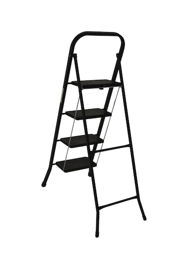 4 Basamaklı Metal Merdiven Hardy Siyah
