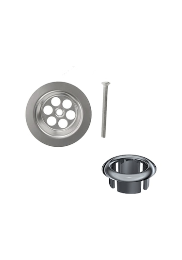 Fkn Krom Lavabo Süzgeci Ve Su Taşma Yüzüğü Krom