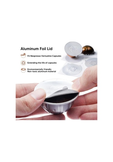 İ Cafilas Nvfs Kahve Folyoları Kapak Etiket Bardak Mühürleri Nespresso Vertuoline Kahve Kapsülü Pod İçin Tek Kullanımlık 62 Mm