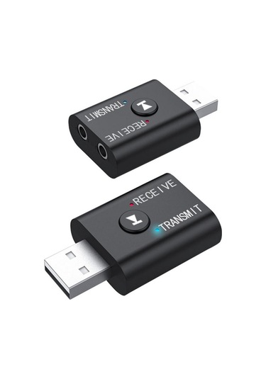 Gajeena Bt5.0 Bluetooth Verici Alıcı 2'li Set, Mikrofonlu, El İle Ulaşmadan Arama, Araba Ve Bilgisayar Uyumlu, Siyah