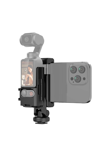 Padalink Djı Osmo Pocket 3 Ve Akıllı Telefon Uyumlu, 3 Soğuk Ayakkabı Montajlı, Çift Yükleme Özelliği, Tripod Uyumlu Siyah Tutucu