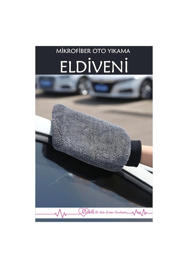 Premium Oto Yıkama Eldiveni, İçi Astarlı & Süngerli Mikrofiber Eldiven, Araç Köpükleme Eldiveni