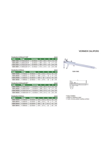 Insize 1205-150S Mekanik Hassas Kumpas