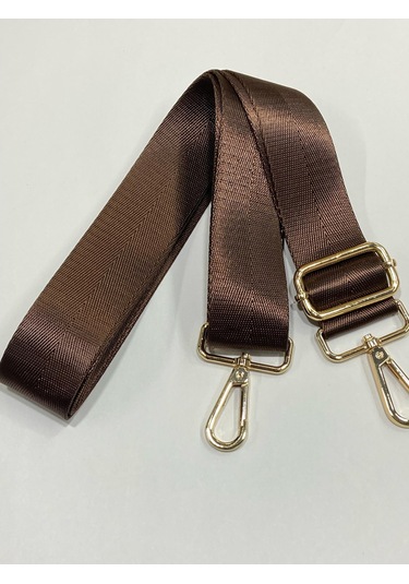 Çanta Sapı / Polyester Gold Detaylı Çanta Sapı - Kahve Kahve Kahverengi