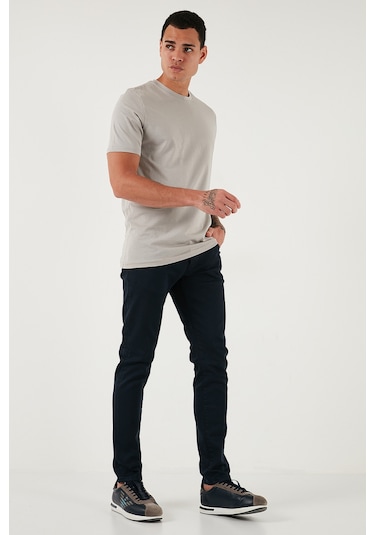 Buratti Streç Pamuklu Slim Fit Normal Bel Dar Paça Jeans Erkek Kot Pantolon 1115C24Napoli Lacivert