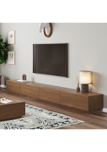 Joy Tv Ünitesi Tv Sehpası Alt Modül CEVİZ 240 Cm Mdf