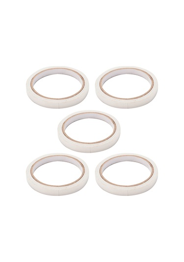 Springsun 5 Adet Beyaz 10mm Çift Taraflı Bant - Güçlü Yapışkanlı, Ofis/ev/dıy İçin İdeal