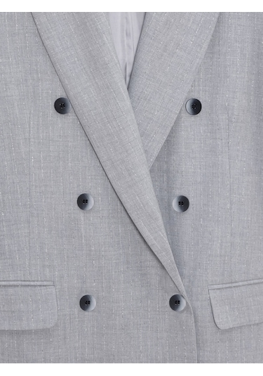 Dilvin 60783 Kruvaze Blazer Ceket-gri Gri