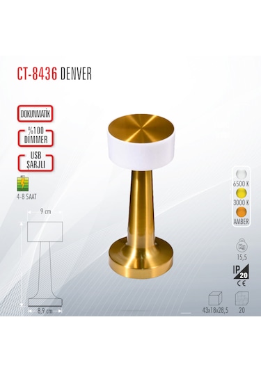 Cata Ct-8436 Şarjlı Masa Lambası