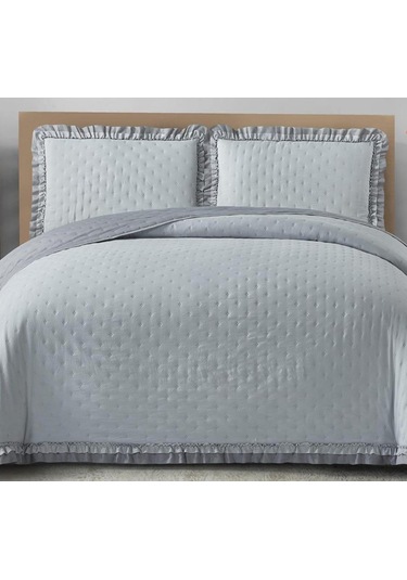 Kapitoneli Yatak Örtüsü Tek Kişilik Lizbon Gri Çok Renkli