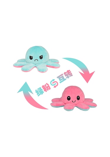 Monyee Çift Taraflı Devriye Oynatabilir Ahtapot Bebek Yüz Değiştirme Oyuncak Yumuşak Peluş Oyuncağı 11-20cm Toptan Satış Diğer