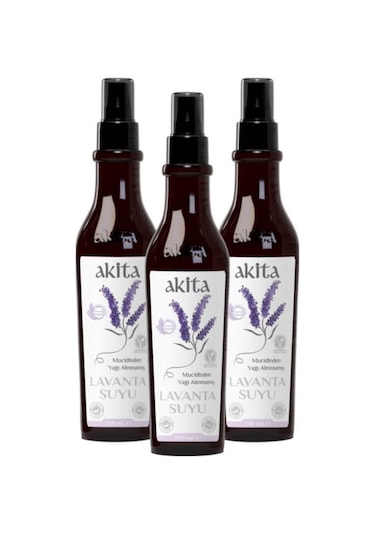 Akita Doğal Yağı Alınmamış Lavanta Suyu 3 x 250 ML