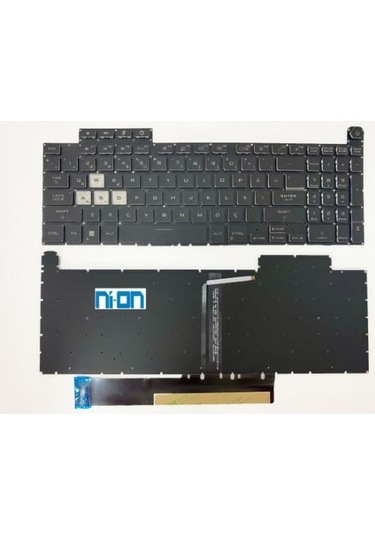Nion Asus Tuf Gaming A15 Fa507nur Fa507rc Fa507nur-lp03537 Uyumlu Notebook Klavye Siyah Aydınlatmalı Rgb Tr
