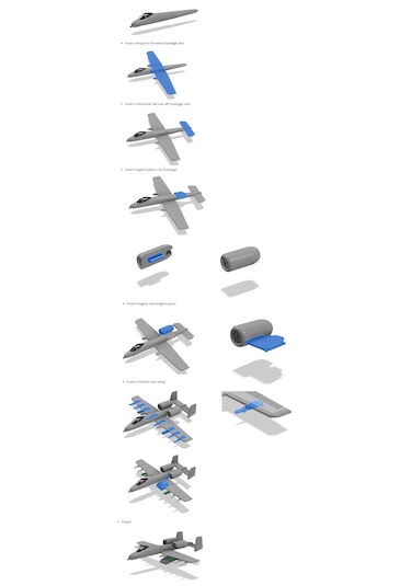 A10 Warthog Uçak Maket Kiti Kurulabilir Jet Uçağı Oyuncak Seti