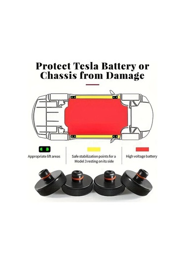 Honeybeeshop 4 Adet Tesla Model 3 Y S X Highland 2024 2023 2022 Siyah Kauçuk Pabuçlar Şasi Kaldırma Standları Adaptör Kutusu İçin Kriko Pabuçları