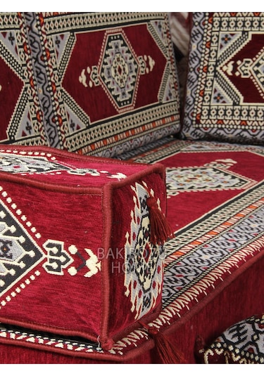 Şark Köşesi Takımı 20 Cm Minder Kalınlığı Bordo Yahyalı Modeli 19 Parça Bordo