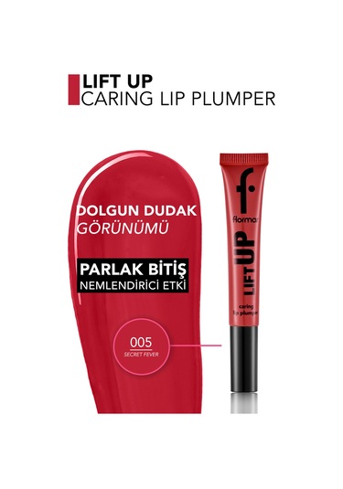 Flormar Lift Up Dolgun Görünüm Veren & Hyaluronik Asit Etkili Dudak Parlatıcısı 005 Secret Fever