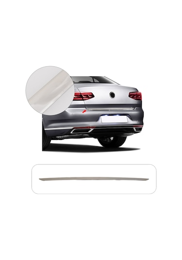 Volkswagen Passat B8.5 Uyumlu 2019 ve Üzeri Krom Bagaj Alt Çıtası Paslanmaz  Çelik