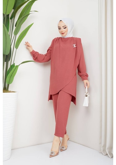 Kadın İkili Çapraz Takım Gül Kurusu Gülkurusu