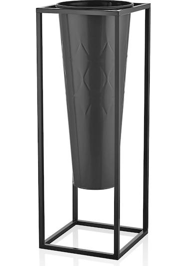 The Mia Prizma Vazo & Saksı Siyah 80x30x30 Cm