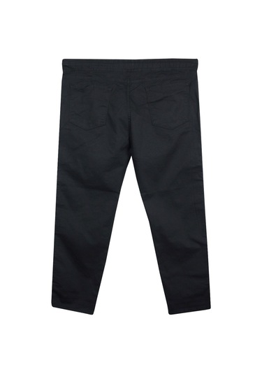 Erkek 118 -156 Kilo Arası İçin Uygun Lastikli Paça Bağcıklı Battal Boy Gabardin Pantolon Siyah Siyah