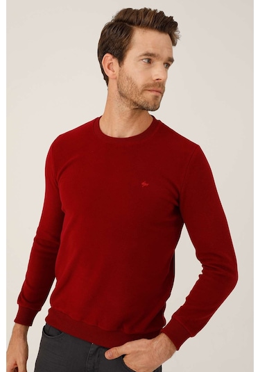 İgs Erkek Bordo Standart Bisiklet Yaka Triko Bordo