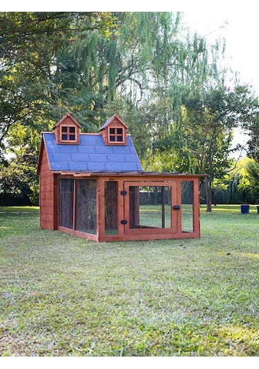 Mandu Bahçeli Ultra Lüks Ahşap Köpek Kulübesi Evi