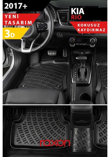 Kia Rio 2017+ 3d Havuzlu Paspas 5 Parça Tam Uyumlu, Su Geçirmez