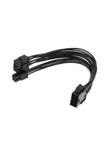 Springsun Cpu Güç Dönüştürücü Kablosu 8pin'den 8+4pin'e 20cm Siyah 18 Awg - Bilgisayar Anakartı Besleme Kablosu Optik