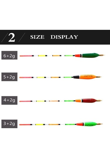 Ftk 5 Adet/grup Floatage 3+2g 4+2g 5+2g 6+2g Karışık Renkli Barguzinsky Şamandıra Dikey Sazan Balıkçılığı İçin Float 5g