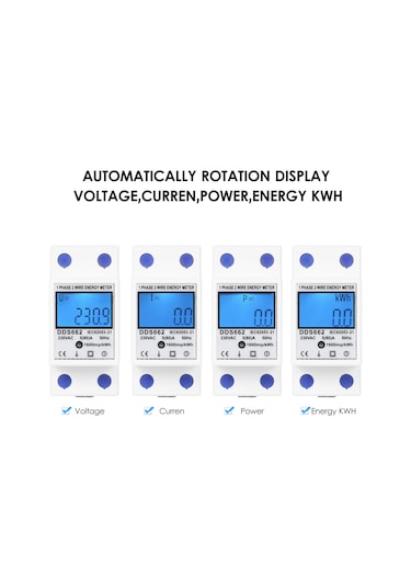 Reedark "230v Tek Fazlı Led Ekranlı Elektrik Sayacı - Dds662 Model, 5-80a Akım"