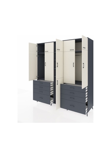 Kronos Dolap 8 Raflı 8 Çekmeceli 3 Askılı 220x59x243 Antrasit-aytaşı/antrasit Aytası/antrasıt Kronos Dolap 8 Raflı 8 Çekmeceli 3 Askılı 220x59x243 Antrasit-aytaşı/antrasit Aytası/antrasıt