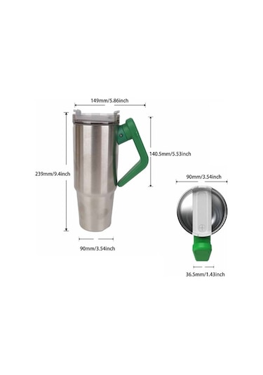 Novahub Stanley 900ml Termal Bardağı - 36 Saat Soğuk, 8 Saat Sıcak Tutar, Döner Kulplu Siyah, Pratik Kapaklı Siyah