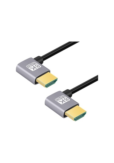 Rogfer Hdmı Erkek Hdmı Erkek Çift Dirsek Hd Ses Video Adaptörü Kablosu, Uzunluk: 0.5m Çift Sol Bükme