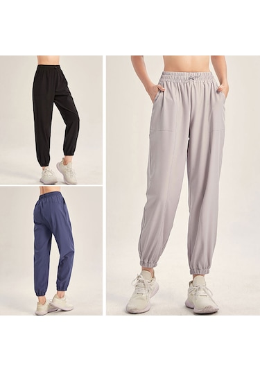 Jeemson Kadın Spor Taytları: Yoga & Koşu İçin Esnek Bel, Cepli, Cepli Cep, Konforlu, Uzun, Düz Renk Gri