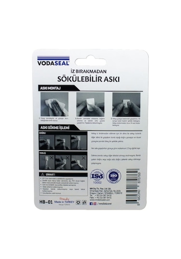 Vodaseal Siyah 3'lü İz Bırakmayan Askı, Siyah