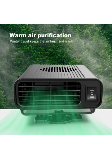 Suofeng 12v Araç Isıtıcı Ve Soğutucu - Hızlı Buz Çözme, Sis Giderme, 360 Dönebilir Taşınabilir Fan