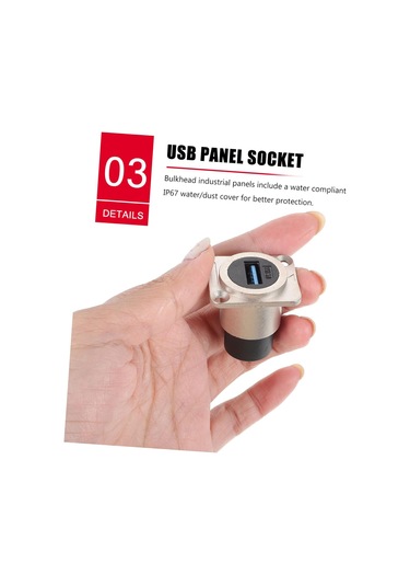 Usb Panel Monte Monker Endüstriyel Usb Bulkhead Konnektörünü Çinko Döküm Antiuv Yaşlanma Pc'lerinden Ayarlar