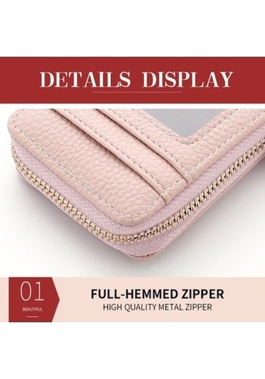 Trendooze Linjinxu Deabolar Çok Yuvalı Kart Tutucu Fermuarlı Kimlik Kapağı Pu Deri Bozuk Para Kesesi Gri Diğer