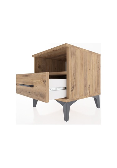 Hyperion Komodin Tek Raflı Tek Çekmeceli 44x44x48 Çam-çam Çam