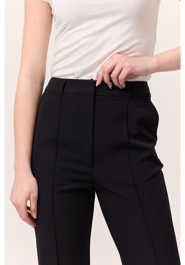 Dikiş Detaylı Flare Pantolon Siyah Siyah