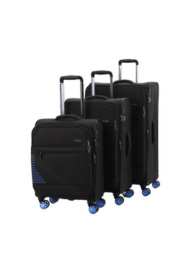 Baggaj V2412 Super Lıght Valiz Gri Set Siyah