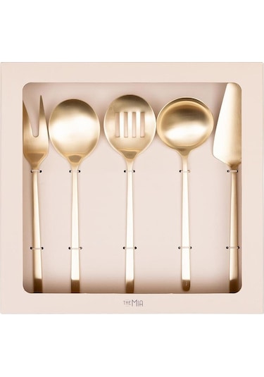 The Mia Giallo Servis Seti Gold 5 Parça - Servis Takımı Bej
