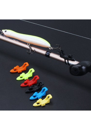 Xiyyadms 10 Adet Siyah Abs İğne Tutucu, O Halkalı Balıkçılık İğne Tutucu Aleti