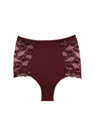 Magic Form 589 Jarse Kumaş Dantelli Şort Külot-bordo Bordo