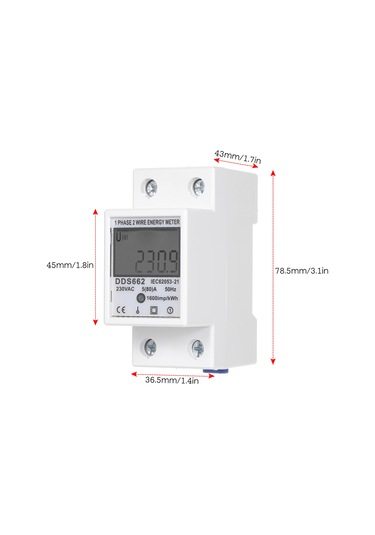 Reedark Dds662 Tek Fazlı Elektronik Enerji Sayacı - 230v Ac, 5-80a, Plastik Gövde