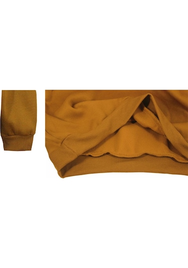 Dolıty Erkek Kadın Bisiklet Yaka Polar Kazak Düz Jumper Açık Kahverengi