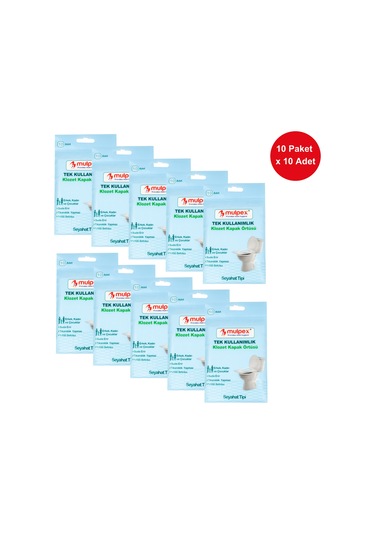 Mulpex Tek Kullanımlık Suda Çözünür Klozet Kapak Örtüsü 10 x 10'lu