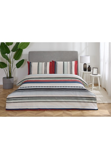 Floretta Etniline Çift Kişilik Nevresim Takımı Krem