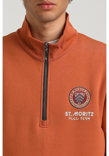 New World Polo Kiremit Slim Fit Half-zip Sweatshirt 23fwm64064-kıremıt Kiremit